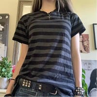 Striped Grunge Shirt Women Y2K Baggy Emo