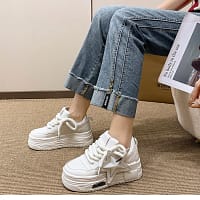 Pink Platform Star Sneakers Women | Chunky Sole Shoes