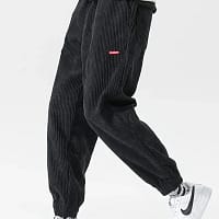 Corduroy Joggers Men Baggy Thermal Fleece