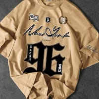 Summer 2025 New Men's T-shirt 96 printed digital baseball jacket casual sports polyester men's T-shirt