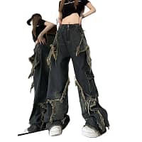 S159b2c111246425ca7ec9e2563ebf200X.webp Distressed Wide Jeans Ripped Baggy Denim