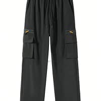 Black Cargo Pants Men Zipper Tactical Outdoor