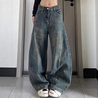 S2589643222cf4afa9731f0833eaeaa19m.webp Gray Baggy Jeans Washed Wide Leg Denim