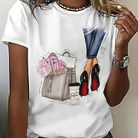 Fashion Illustration T-Shirt Women | Chic Graphic Tee