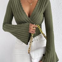 S41da3ac56cf5474bb2c6daf1a3efff175.webp Striped V-Neck Knitted Long-Sleeve Top – Slim Fit