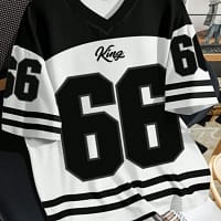 2025 summer new V-neck men's casual T-shirt Chicago letter-printed polyester pullover summer daily outdoor street wear clothes