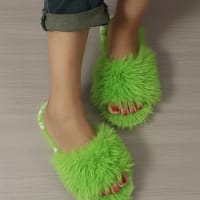 Women's Fluffy House Slippers | Pink Indoor Slides