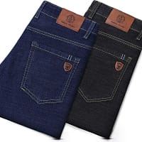 S5302c38d6ce84ce6a284e7c85f700b3a8.webp Business Casual Jeans Men Navy Straight Leg