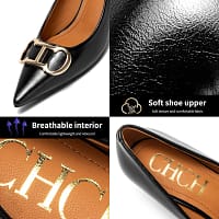 S5b6d650ce4fd4bc1affcc84384151a546.webp Black Kitten Heel Pumps Gold Buckle Women - Becon Stores