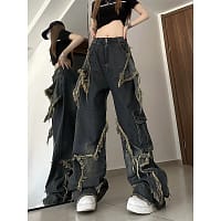 S6573948f76cc4f6c9585a01027c51fb1k.webp Distressed Wide Jeans Ripped Baggy Denim