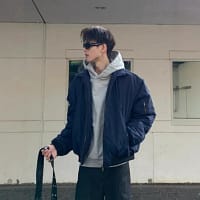 Black Bomber Jacket Men Streetwear Oversized