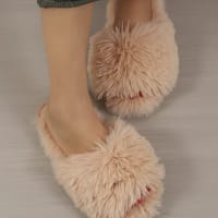 Women's Fluffy House Slippers | Pink Indoor Slides