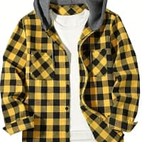Green Plaid Hooded Shirt Men | Flannel Jacket - Becon Stores