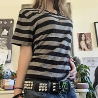 Striped Grunge Shirt Women Y2K Baggy Emo