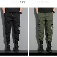 Green Cargo Pants Men Army Streetwear Hip Hop