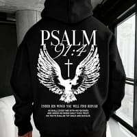 Psalm 91 Hoodie Christian Angel Wings