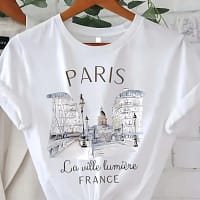 S850973593e6f4818b9d1a2be508b01ac0-2.webp Paris Graphic T-Shirt Women | Vintage France Print Tee