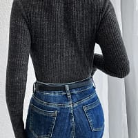 S86af3cdceea946f09e0c671623989aa2d.webp Ribbed Twist Front Sweater Women | V-Neck Knit Top