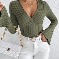 S8cf10c5b5f9d47dba096dc8982fd2947y.webp Striped V-Neck Knitted Long-Sleeve Top – Slim Fit