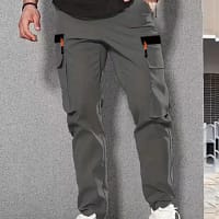 Black Cargo Pants Men Zipper Tactical Outdoor