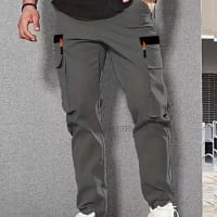 Black Cargo Pants Men Zipper Tactical Outdoor