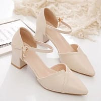 S9ea3147632724df181014691c12a3583o.webp Beige Pointed Toe Heels | Ankle Strap Mid Heel - Shop Mania