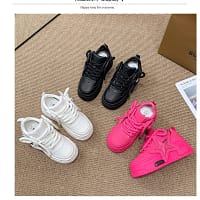 Pink Platform Star Sneakers Women | Chunky Sole Shoes