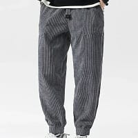 Corduroy Joggers Men Baggy Thermal Fleece