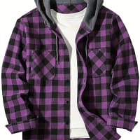 Green Plaid Hooded Shirt Men | Flannel Jacket - Becon Stores