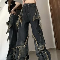 Safa398e2a8984c3bb13aca95ed0430745.webp Distressed Wide Jeans Ripped Baggy Denim