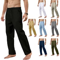 Linen Pants Men Cotton Casual Breathable