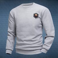 White Quarter Zip Sweatshirt Men | Mock Neck