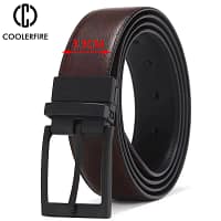 Men's Dress Belt Leather Reversible Brown Black