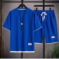 Sd170e30e6e7348f69e63f563659f67e3X.webp Men's Waffle Texture Set Coral | T-Shirt Shorts Outfit