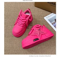 Pink Platform Star Sneakers Women | Chunky Sole Shoes