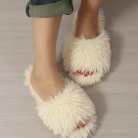 Women's Fluffy House Slippers | Pink Indoor Slides