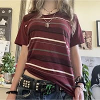 Striped Grunge Shirt Women Y2K Baggy Emo