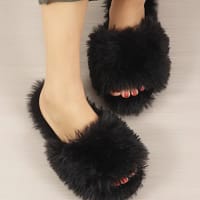 Women's Fluffy House Slippers | Pink Indoor Slides