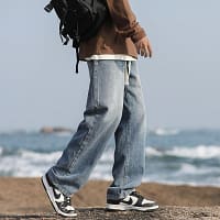 Summer fit slim fit men's cotton jeans fashionable multi-color comfortable business straight leg casual pants brand men's pants