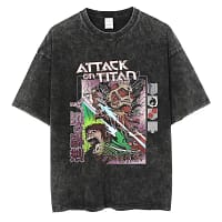 Attack on Titan T-Shirt Washed Vintage Loose High-end Luxury hot product Washed Retro Fashion Oversized high quality Unisex tees