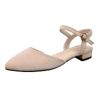 Sf5ae742c058e408388ed0d19ab793375U.webp Square Toe Ankle Strap Flats | Mary Jane Shoes - Becon Stores