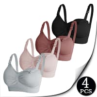 Sf6a4f36540f64be89fcc7a0e712c7885s.webp Maternity Nursing Bra 4 Pack | Wireless Breastfeeding Bra