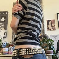 Striped Grunge Shirt Women Y2K Baggy Emo