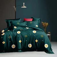 teal green floral duvet cover set — modern king size bedding