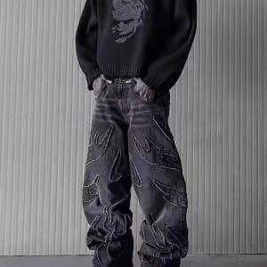 S3568b84d4fbf4e558721bdaf65af8fe7I.webp Flame Jeans Men Embroidered Wide Leg