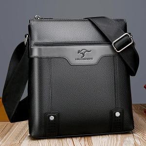 Black Messenger Bag Men Leather Business Work