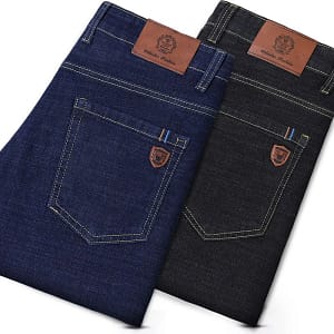 S5302c38d6ce84ce6a284e7c85f700b3a8.webp Business Casual Jeans Men Navy Straight Leg