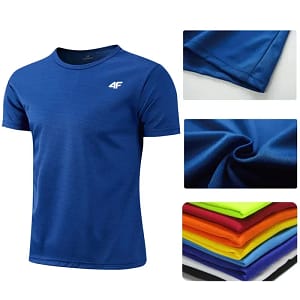 S821f3f38100d448cb12f21f157f194e4P-1.webp Men's Quick Dry Athletic Shirt | Breathable Gym Workout Tee