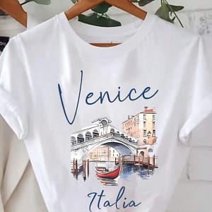 Venice Italy T-Shirt Women | Scenic Watercolor Graphic Tee