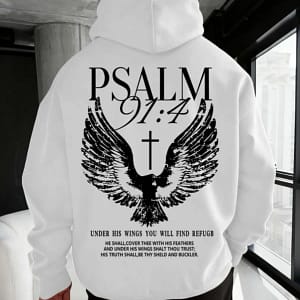 Psalm 91 Hoodie Christian Angel Wings